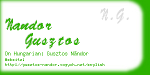 nandor gusztos business card